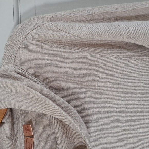 NorthCrest Classic Oversized Shawl Collar Pullover Sweater Beige Neutral Knit - Picture 2 of 11